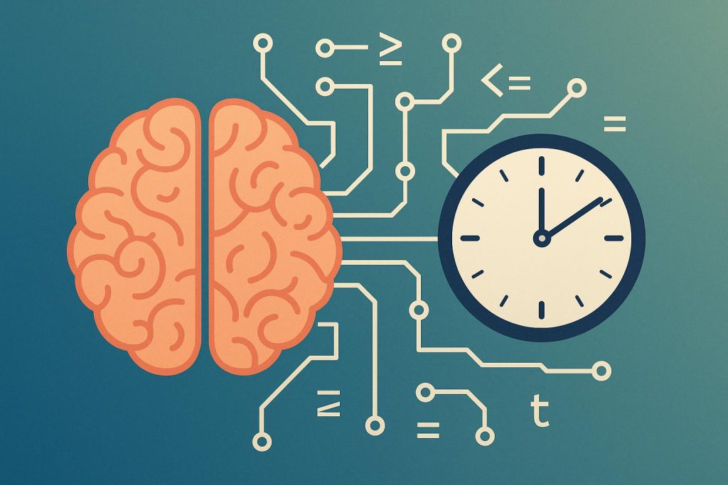 Abstract representation of memory and time concepts in algorithmic technology or AI systems
