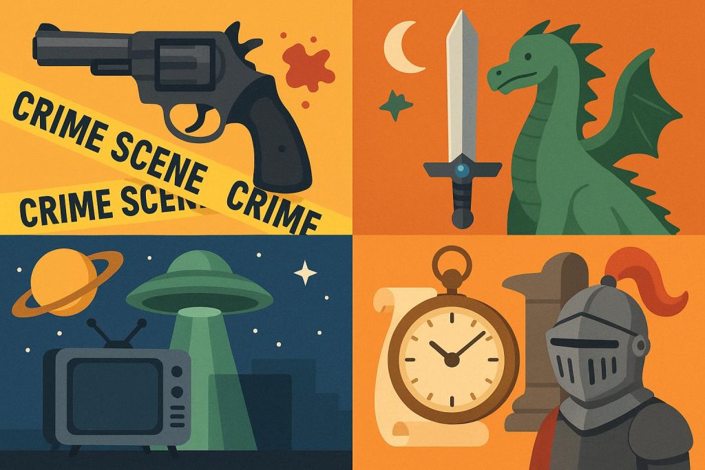 Assorted TV show posters and streaming devices representing binge-worthy series recommendations